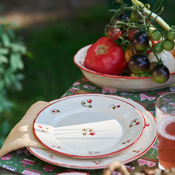 Тарелка плоская с полями &amp;quot;Шиповник&amp;quot; #