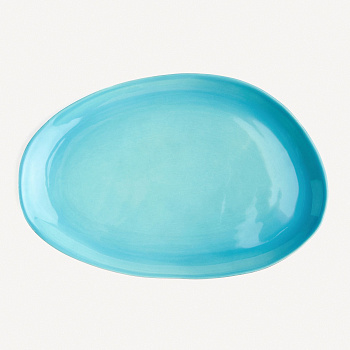 Блюдо овальное асимметричное &amp;quot;Лазурь черная&amp;quot; #