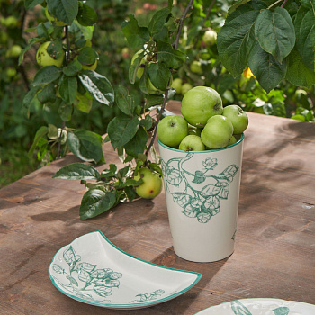 Тарелка полумесяц &amp;quot;Яблони&amp;quot; #