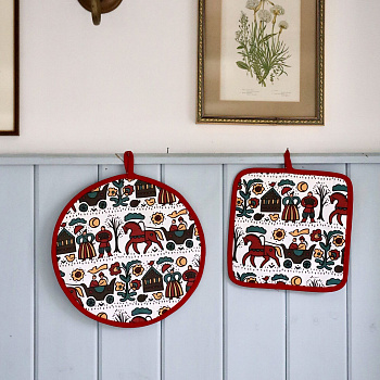 Прихватка круглая Городец #