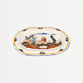 Блюдо овальное "Охота" Лев