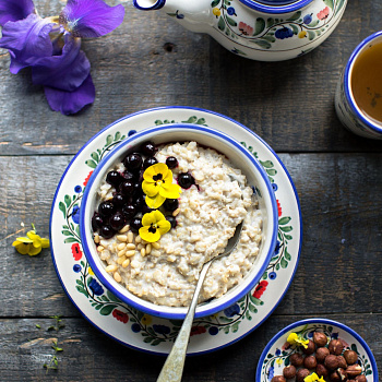 Тарелка без полей &amp;quot;Черника&amp;quot; #