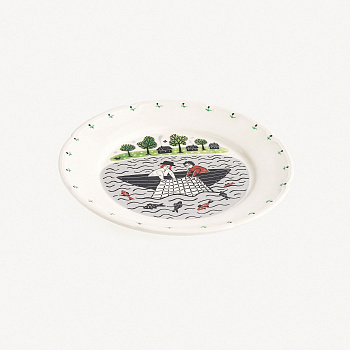 Тарелка плоская с полями &amp;quot;Рыбалка&amp;quot; #