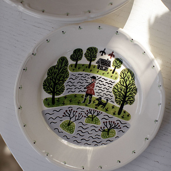 Тарелка плоская с полями &amp;quot;Охота&amp;quot; #
