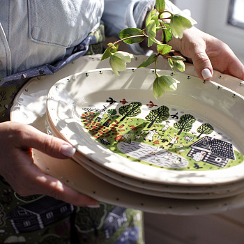 Блюдо овальное &amp;quot;Деревня&amp;quot; #