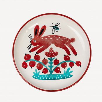 Тарелка без полей. С ягодами, Зайцы #