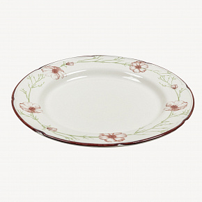 Тарелка плоская с полями "Космея" утро. Зеленый листок