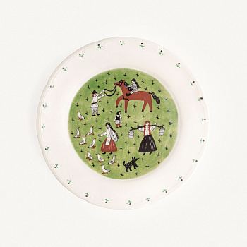 Тарелка плоская с полями &amp;quot;Деревня&amp;quot; #