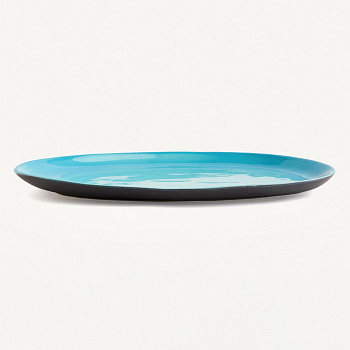Блюдо овальное асимметричное &amp;quot;Лазурь черная&amp;quot; #