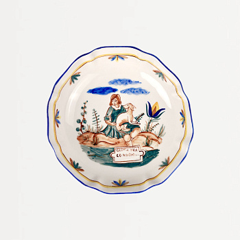 Салатник большой &amp;quot;Охота&amp;quot; Охотница с Борзой #