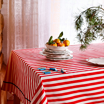 Скатерть в полоску с кантом #