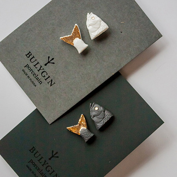 Брошь Рыба хвост малая #