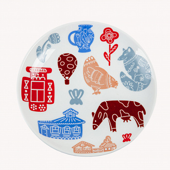 Тарелка сувенирная &amp;quot;Цветной Суздаль&amp;quot; Курочка #