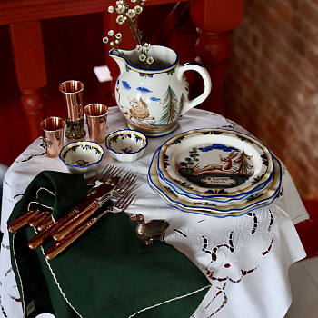 Тарелка &amp;quot;Охота&amp;quot; Заяц сидит #